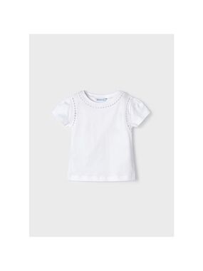 Size 4 Girls Mayoral White Short Sleeve Kids Tee